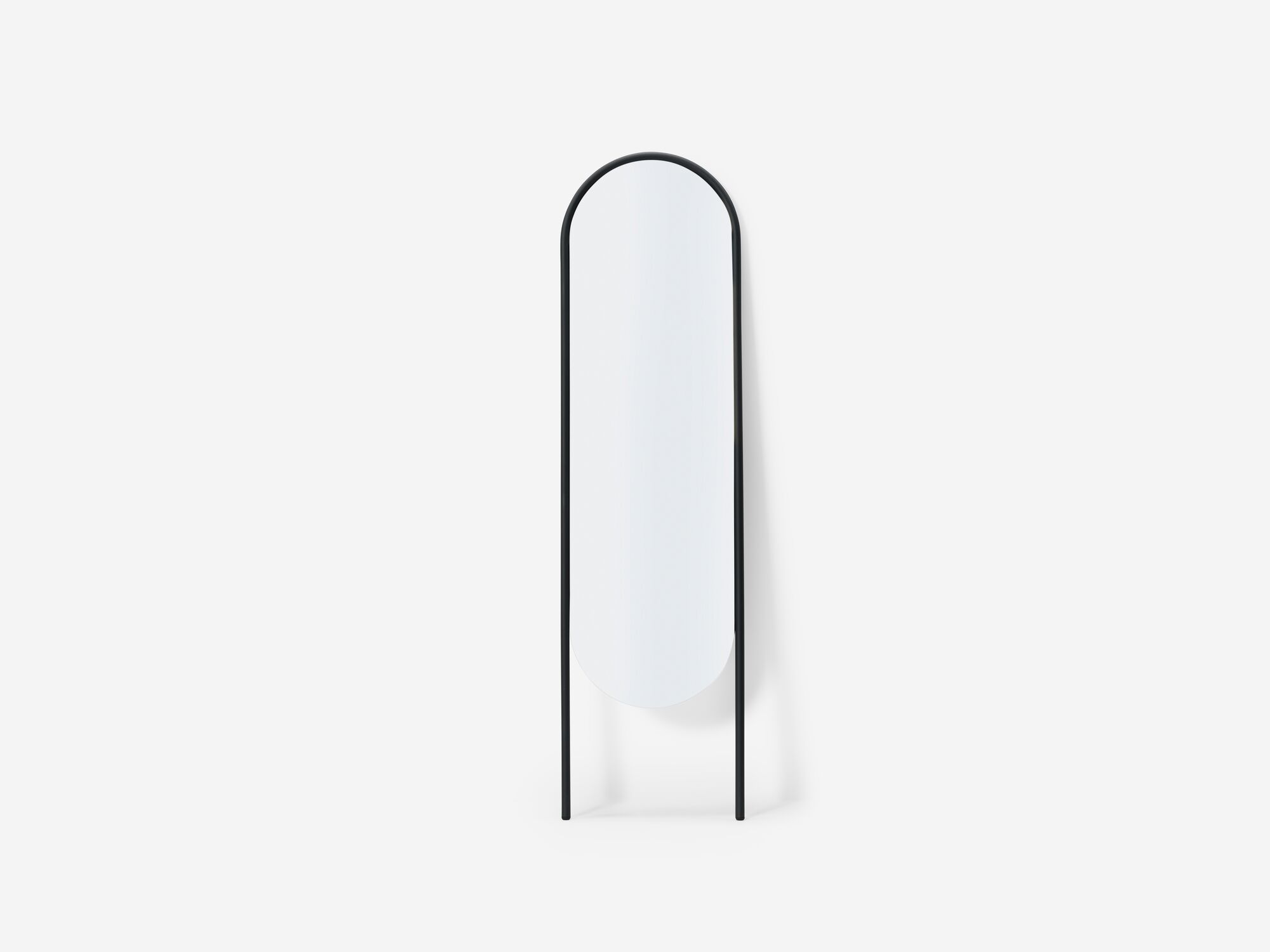 Front view of full length mirror with black edge